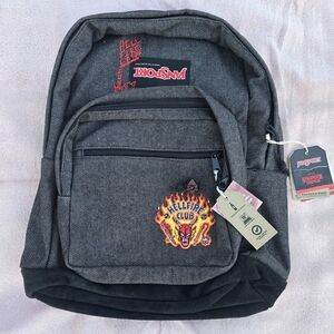 JanSport Gray Backpack with Hellfire Club Patch